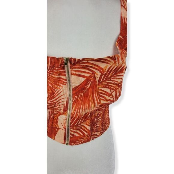 INC  Floral Linen Blend Top LArge - Picture 4 of 5